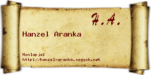 Hanzel Aranka névjegykártya